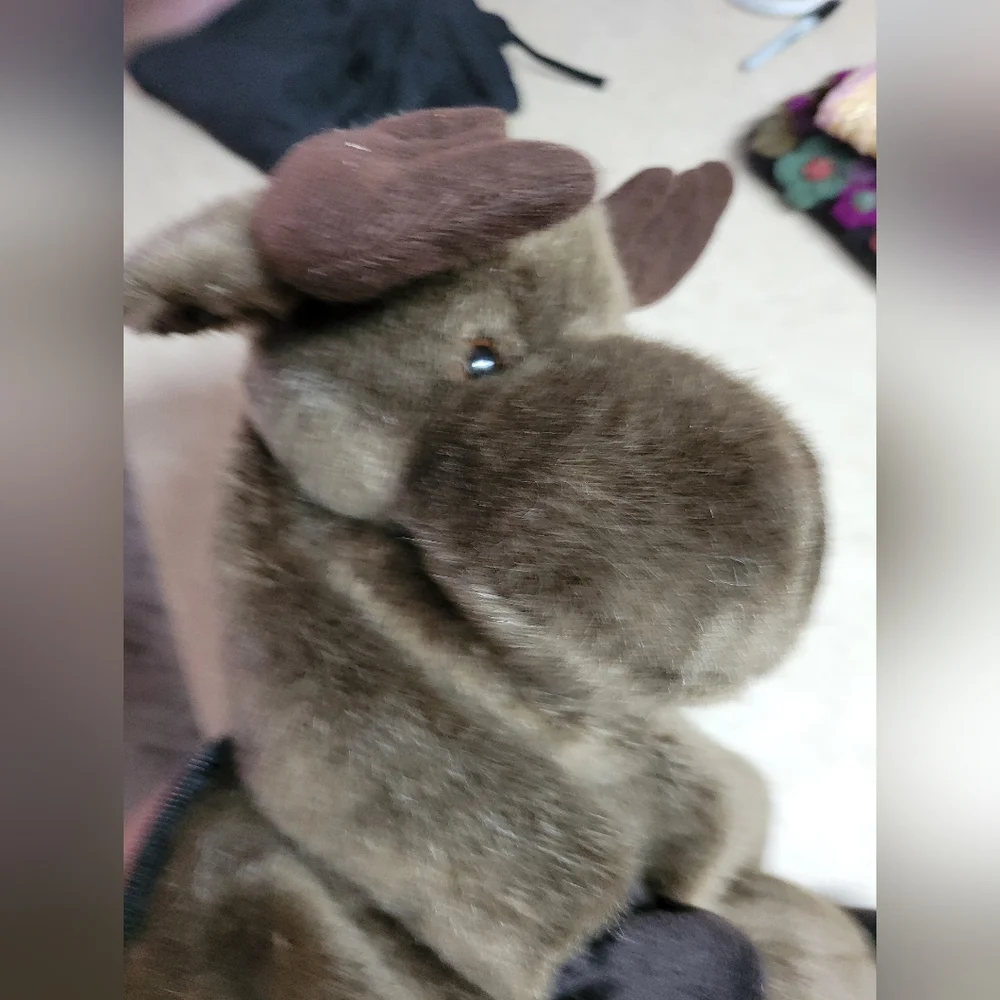 Vintage plush Childs moose backpack